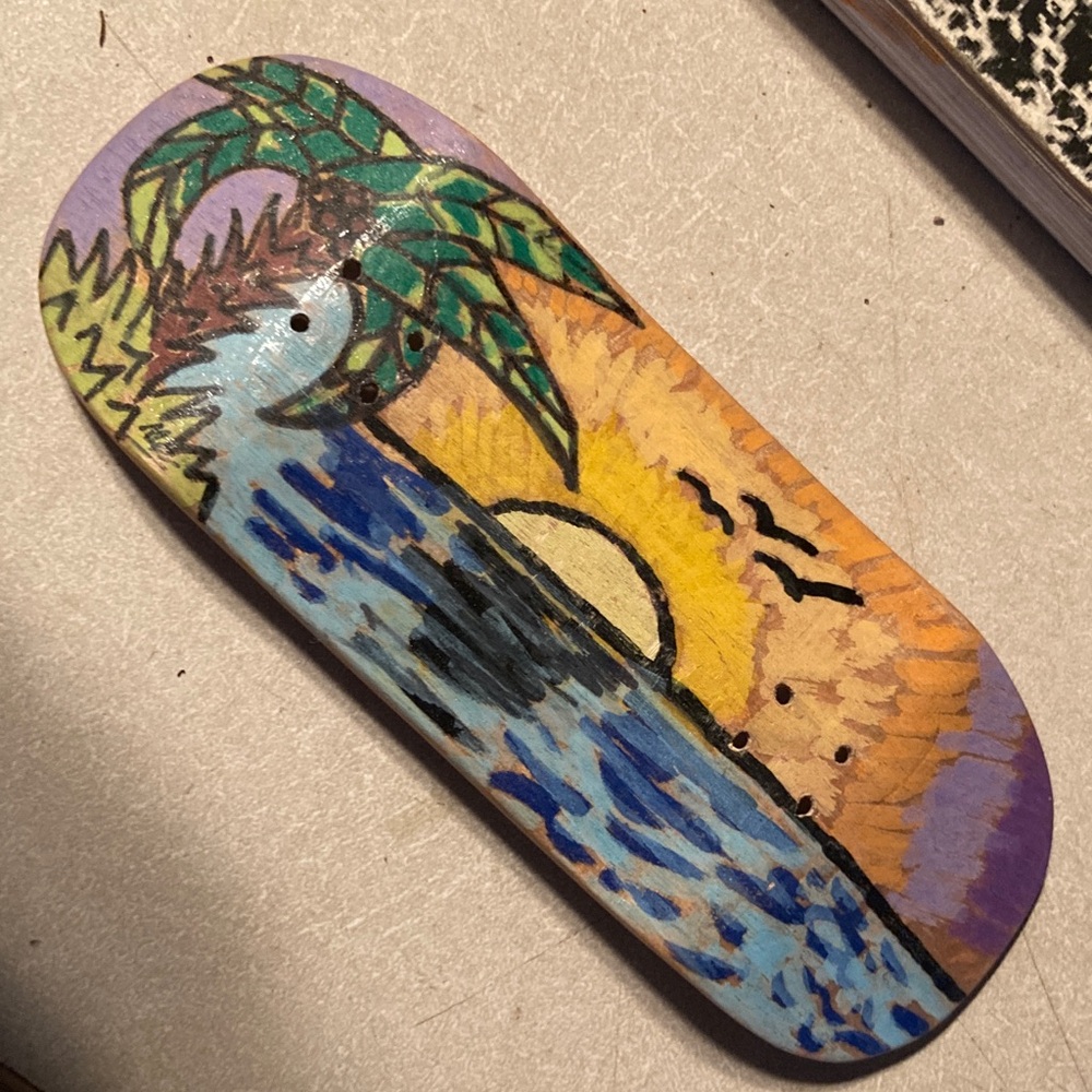 Colorful Artistic Skateboard Deckhand made fingerboard